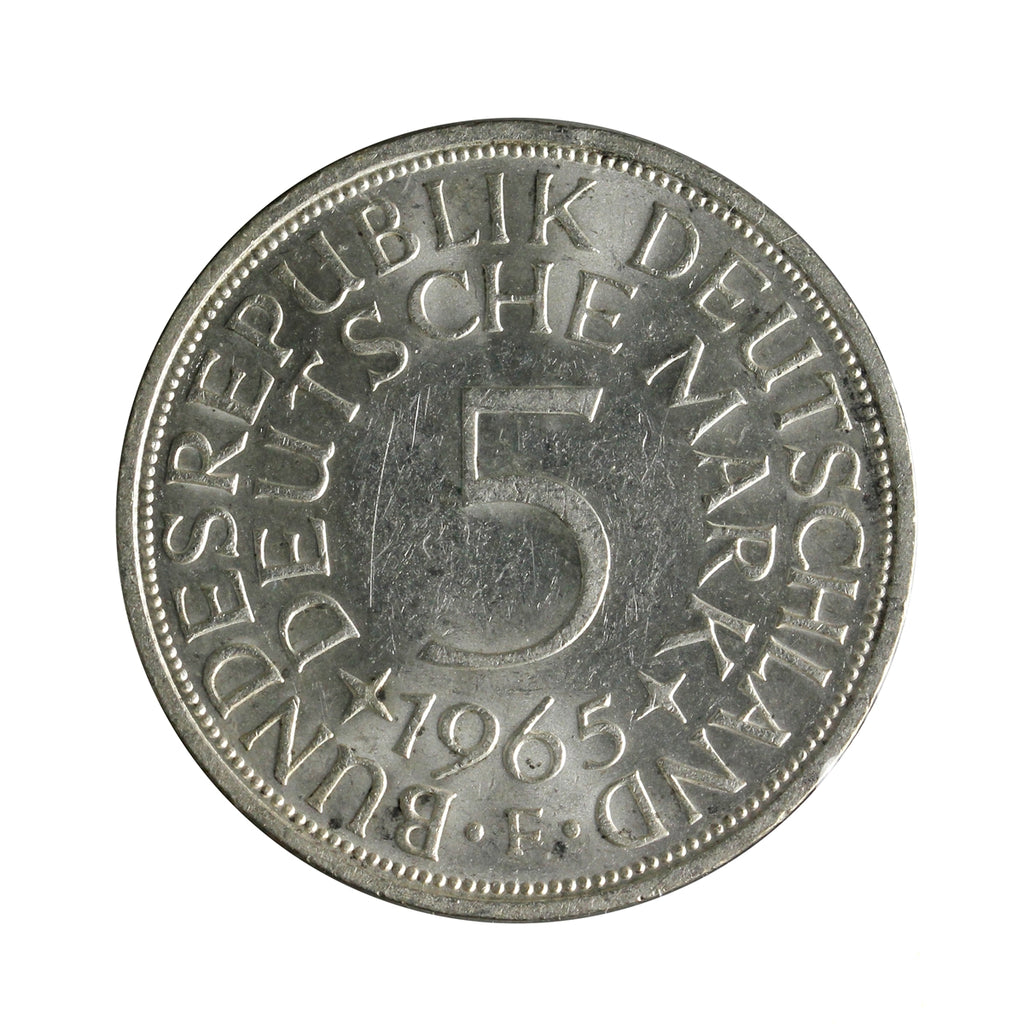 Germany 1965F 5 Marks Almost Uncirculated (AU50)