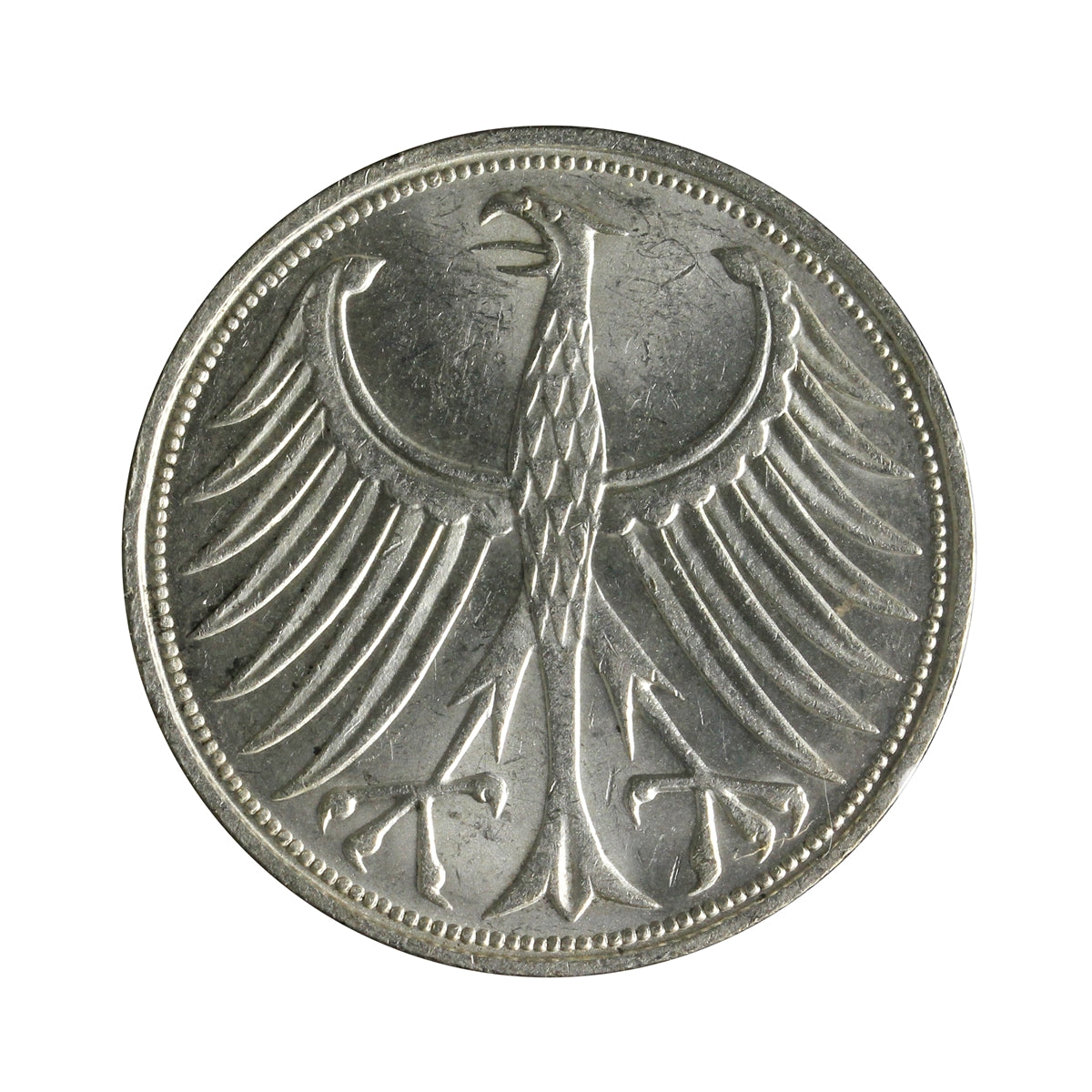 Germany 1965F 5 Marks Almost Uncirculated (AU50)