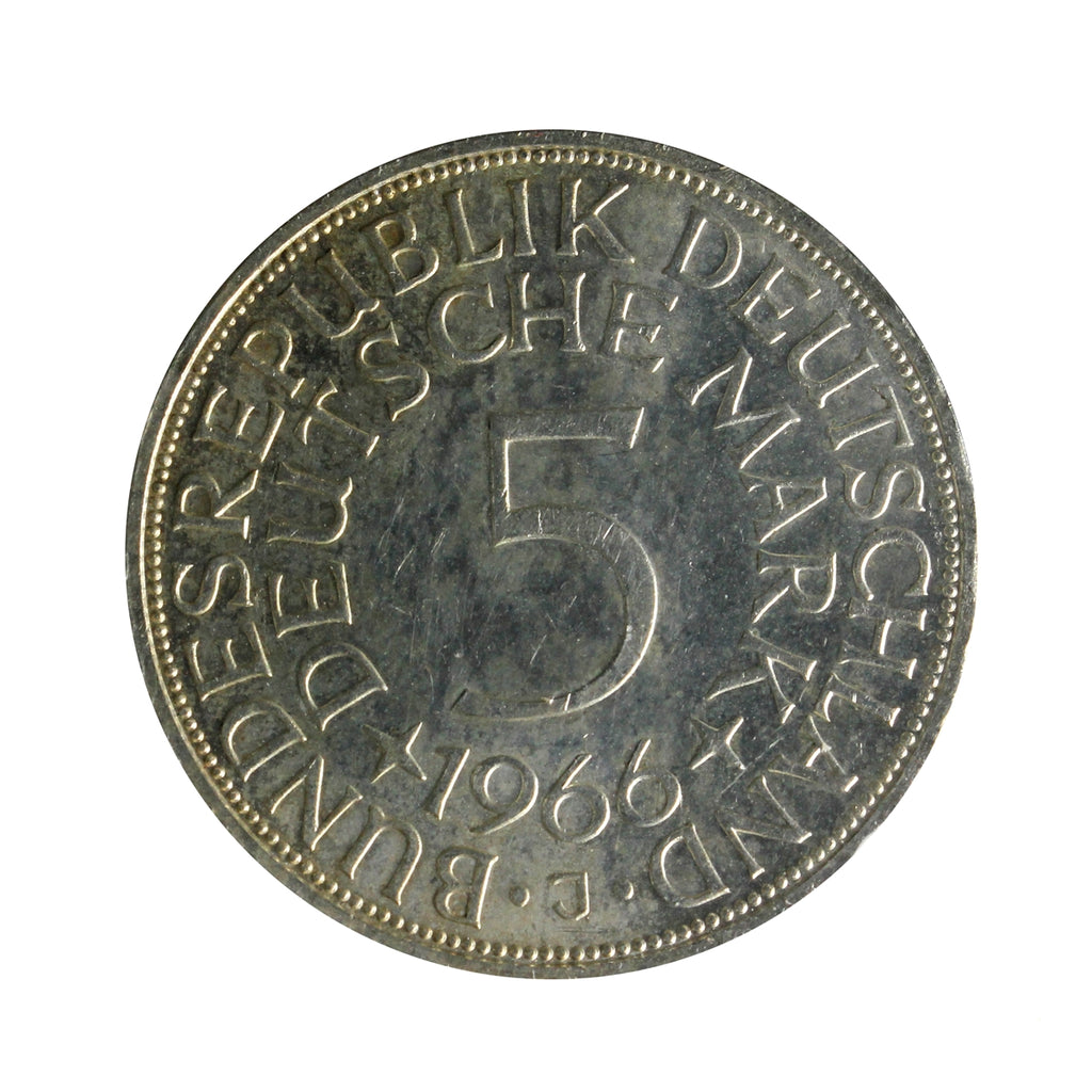Germany 1966J 5 Marks Almost Uncirculated (AU50)