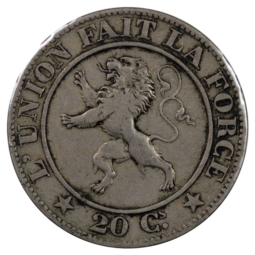 Belgium 1861 20 Centimes VF-EF (VF30)