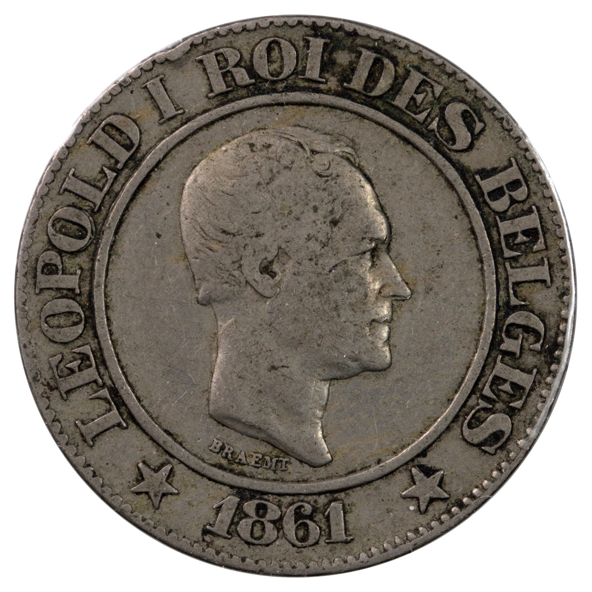 Belgium 1861 20 Centimes VF-EF (VF30)