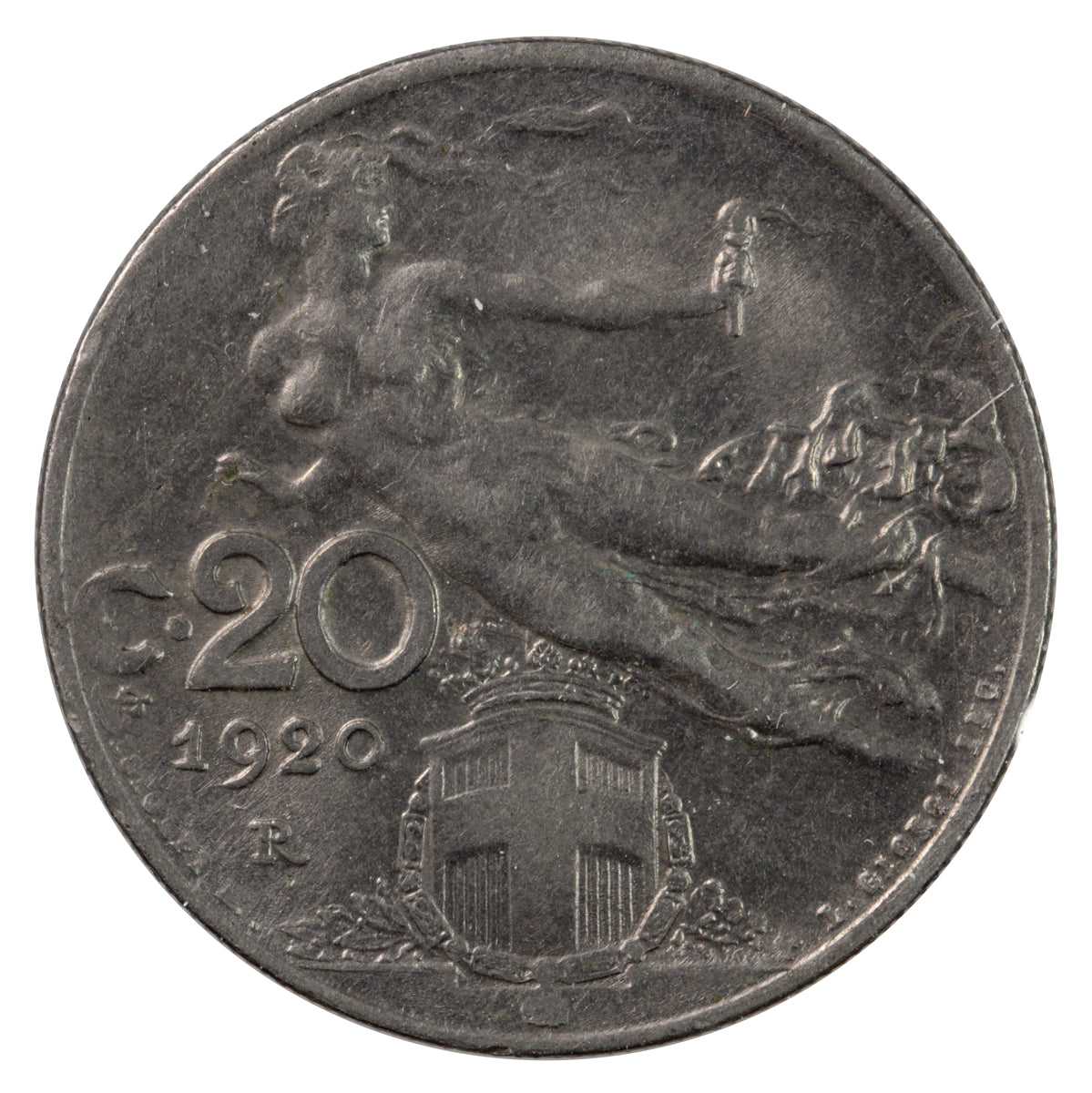 Italy 1920R 20 Centesimi Uncirculated (MS60)