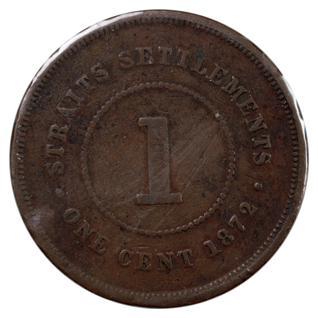 Straits Settlements 1872H Cent Very Fine (VF20)