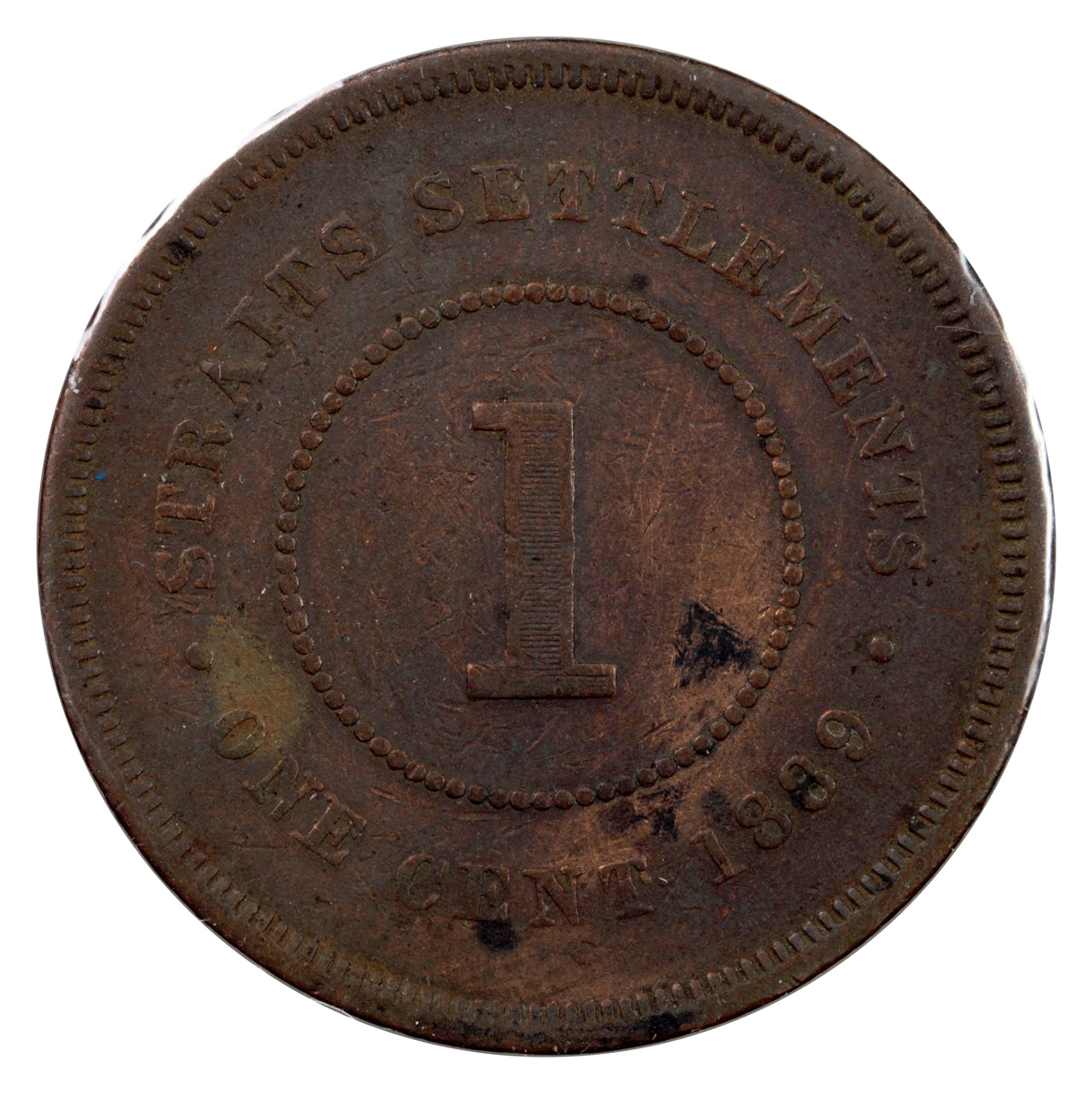 Straits Settlements 1889 Cent Very Fine (VF20)