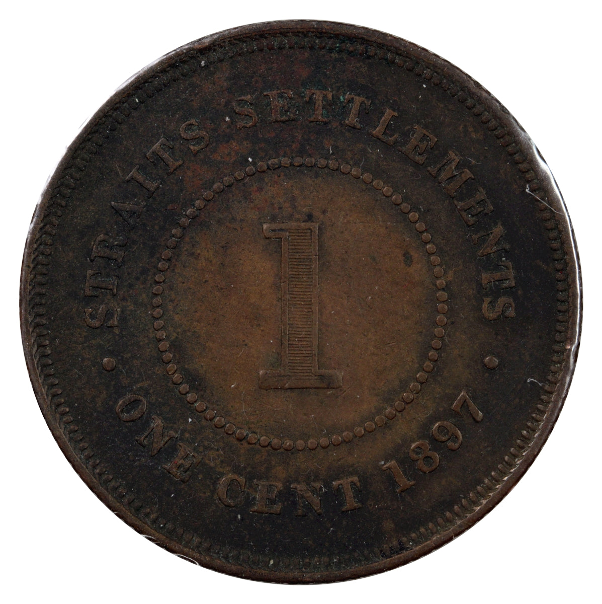 Straits Settlements 1897 Cent VF-EF (VF30)