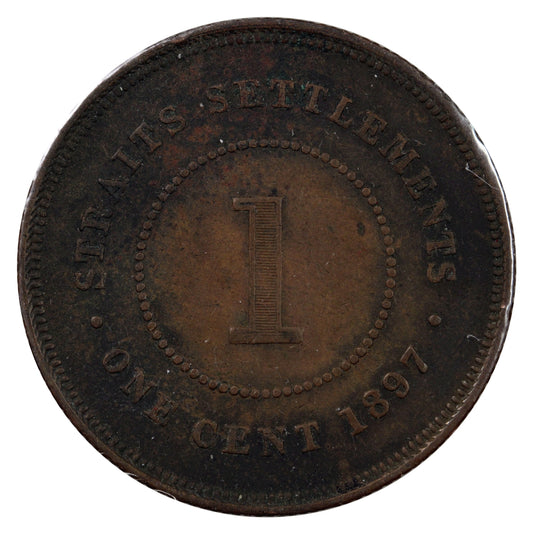 Straits Settlements 1897 Cent VF-EF (VF30)