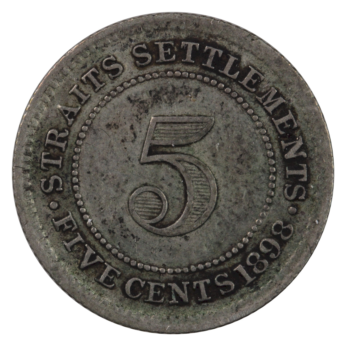 Straits Settlements 1898 5 Cents VF-EF (VF30)