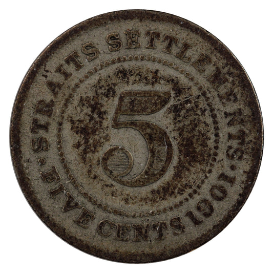 Straits Settlements 1901 5 Cents Fine (F12)
