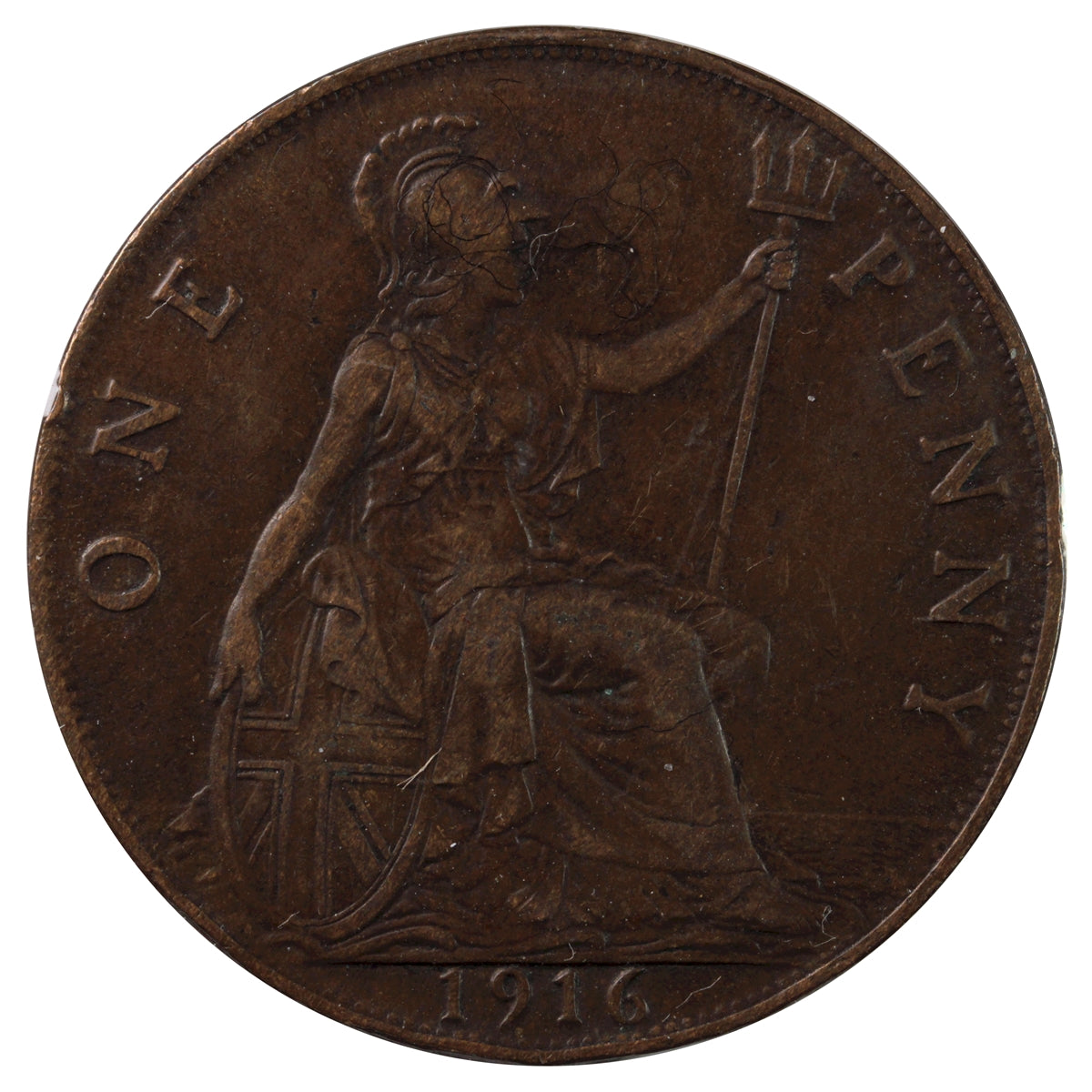 Great Britain 1916 Penny VF-EF (VF30)