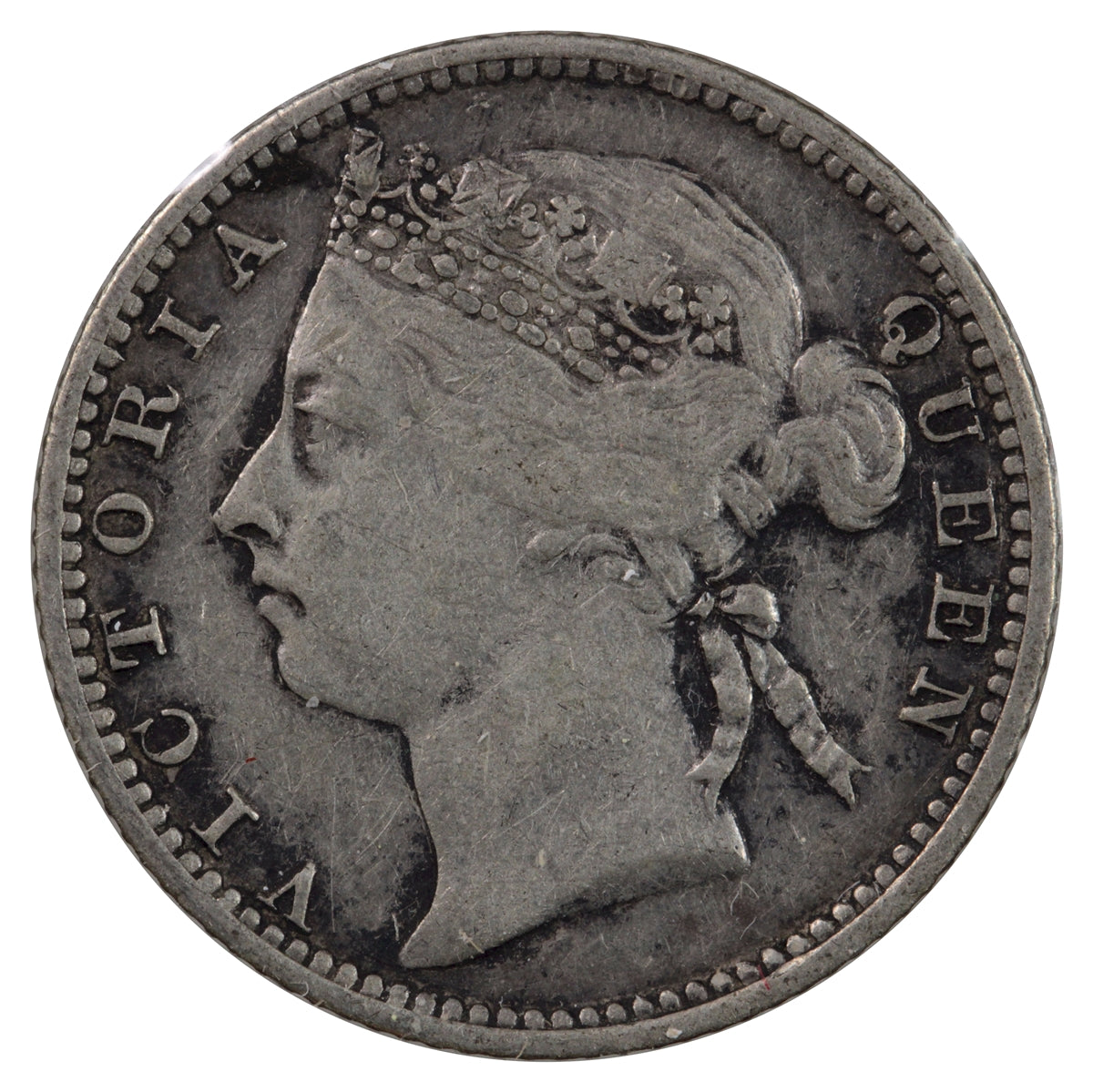 Straits Settlements 1896 10 Cents Very Fine (VF20)