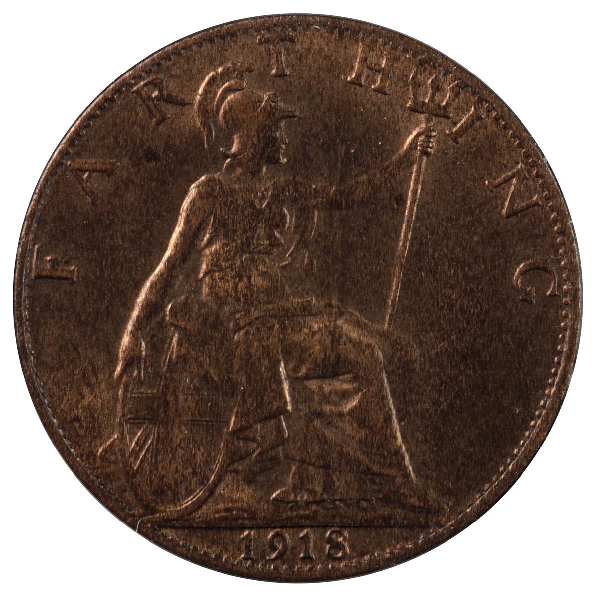 Great Britain 1918 Farthing AU-UNC (AU55)