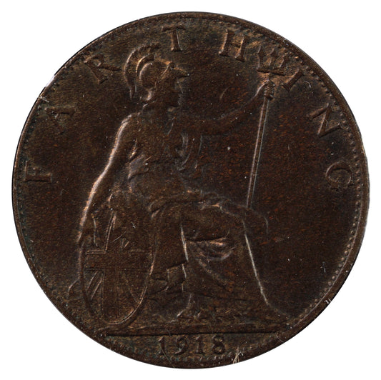 Great Britain 1918 Farthing EF-AU (EF45)