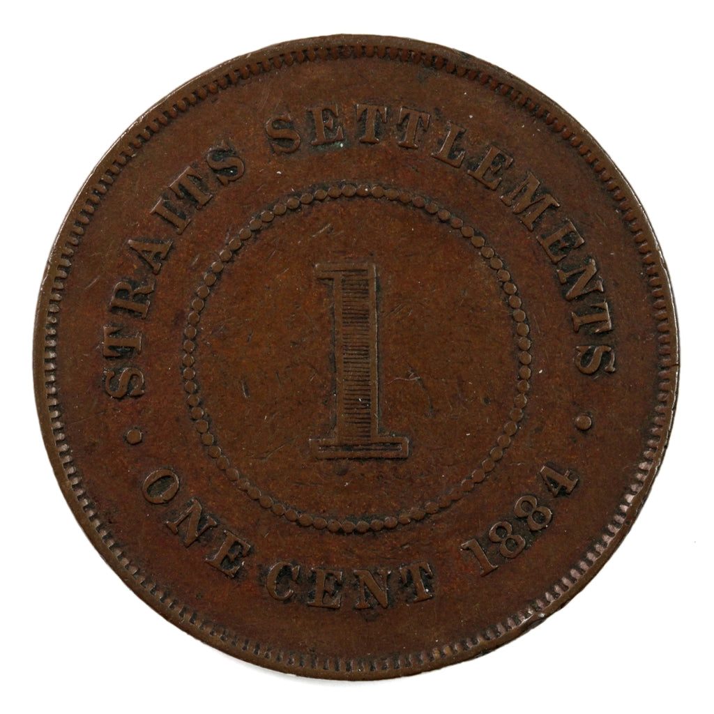 Straits Settlements 1884 Cent VF-EF (VF30) $