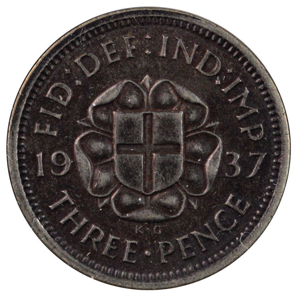 Great Britain 1937 Silver 3 Pence Brilliant Uncirculated (MS63)
