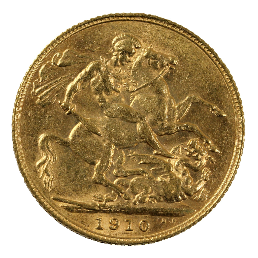 Great Britain 1910 Gold Sovereign EF-AU (EF45)