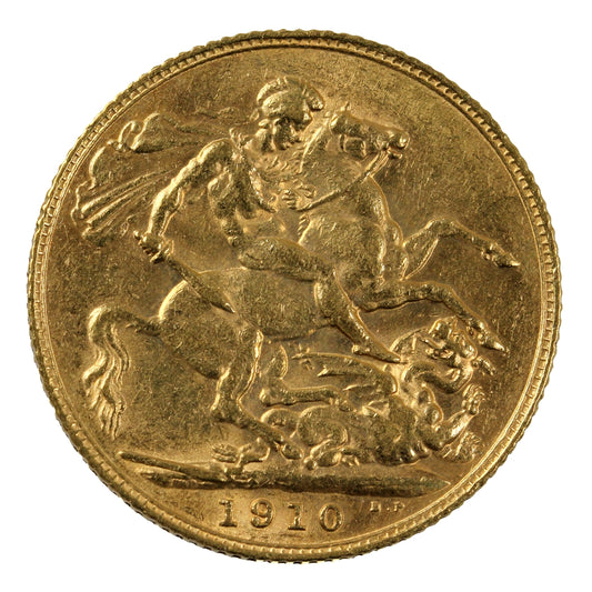 Great Britain 1910 Gold Sovereign EF-AU (EF45)