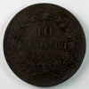 Italy 1862 10 Centesimi VF-EF (VF-30) $