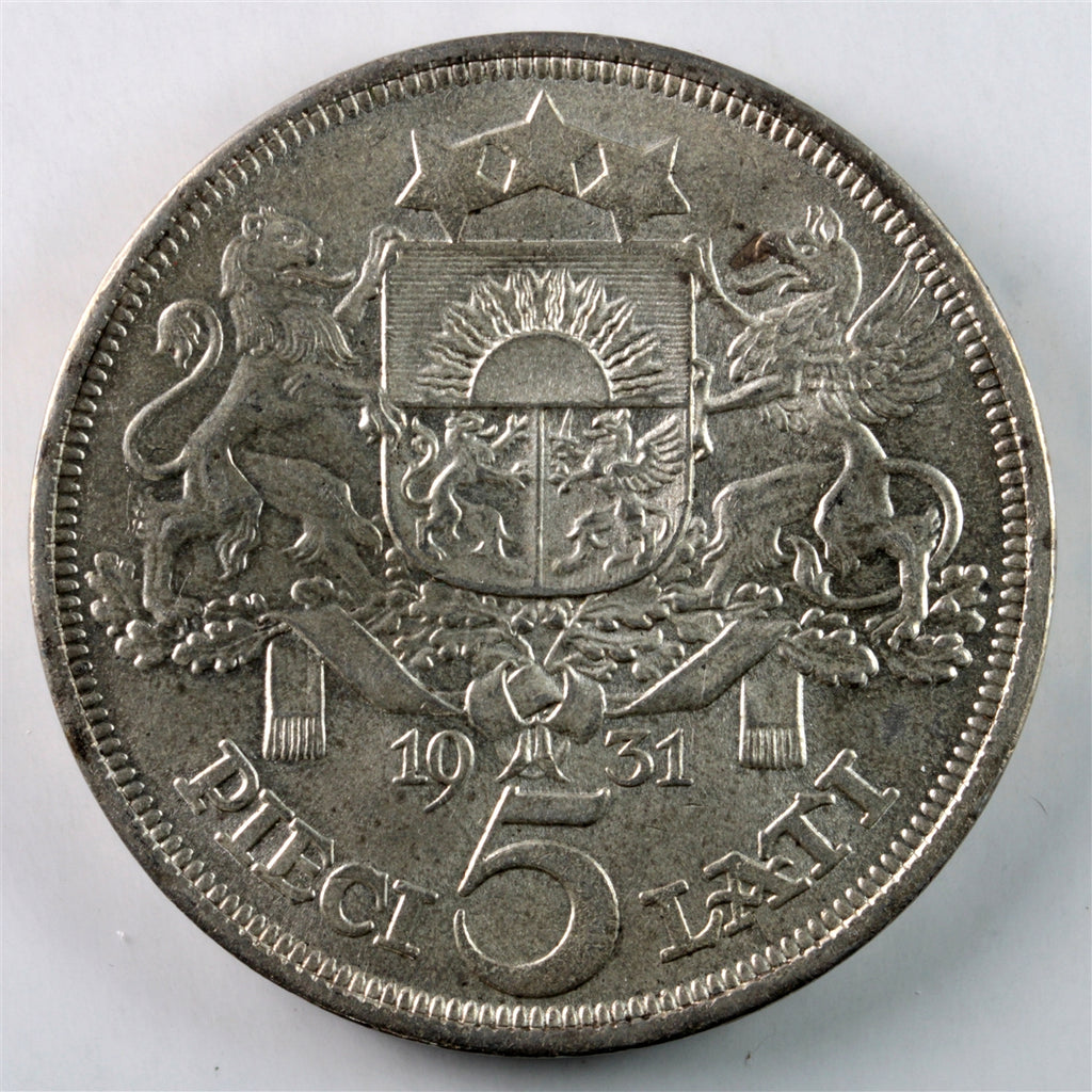 Latvia 1931 5 Lati Uncirculated (MS60) $