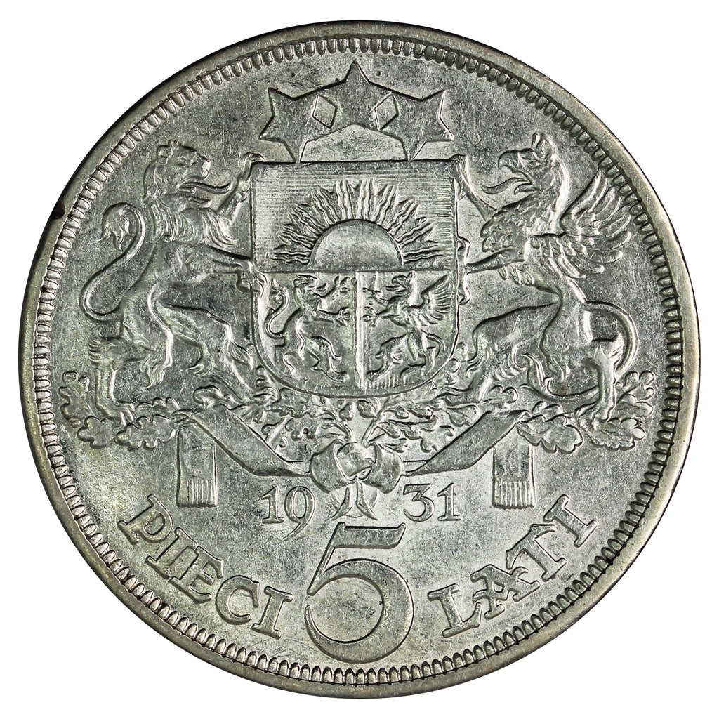 Latvia 1931 5 Lati Extra Fine (EF40)