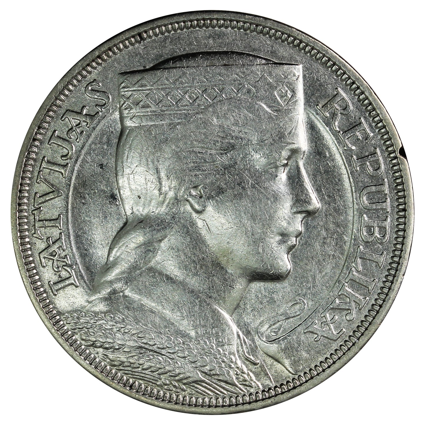 Latvia 1931 5 Lati Extra Fine (EF40)