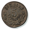 Mexico 1872 ZSH 5 Centavos EF-AU (EF45) $