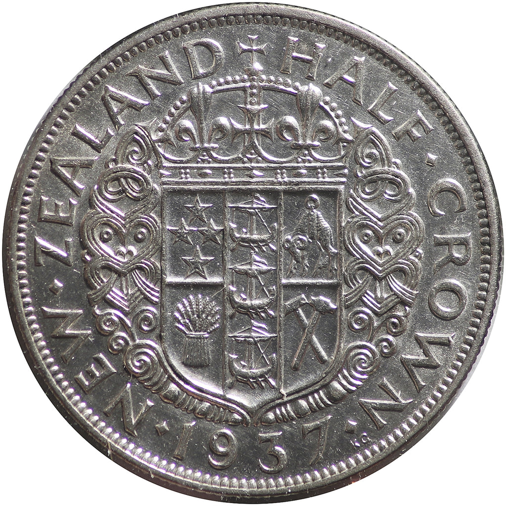 New Zealand 1937 1/2 Crown VF-EF (VF30)