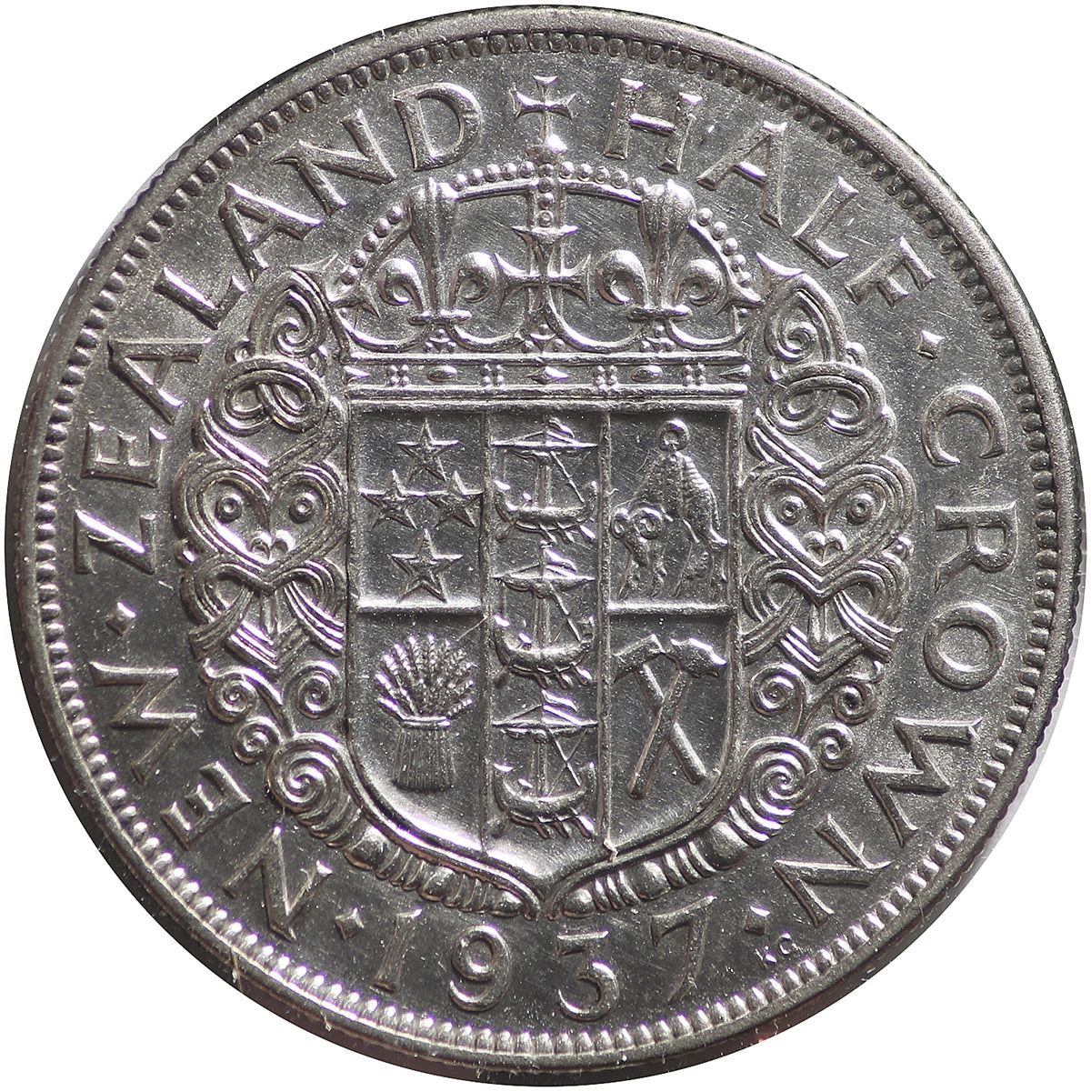 New Zealand 1937 1/2 Crown VF-EF (VF30)