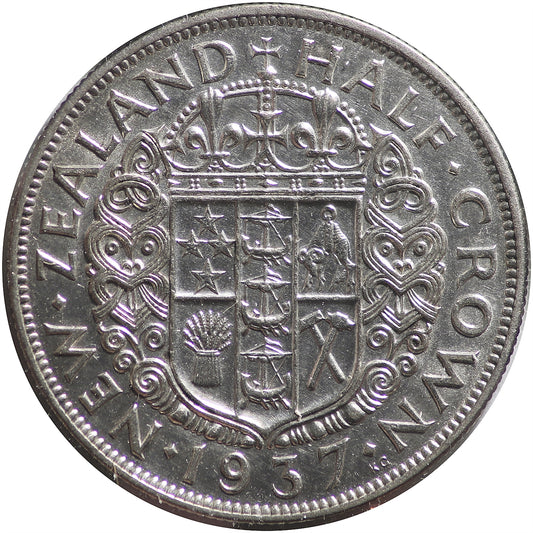 New Zealand 1937 1/2 Crown VF-EF (VF30)