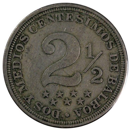 Panama 1907 2 1/2 Centesimos Extra Fine (EF40)
