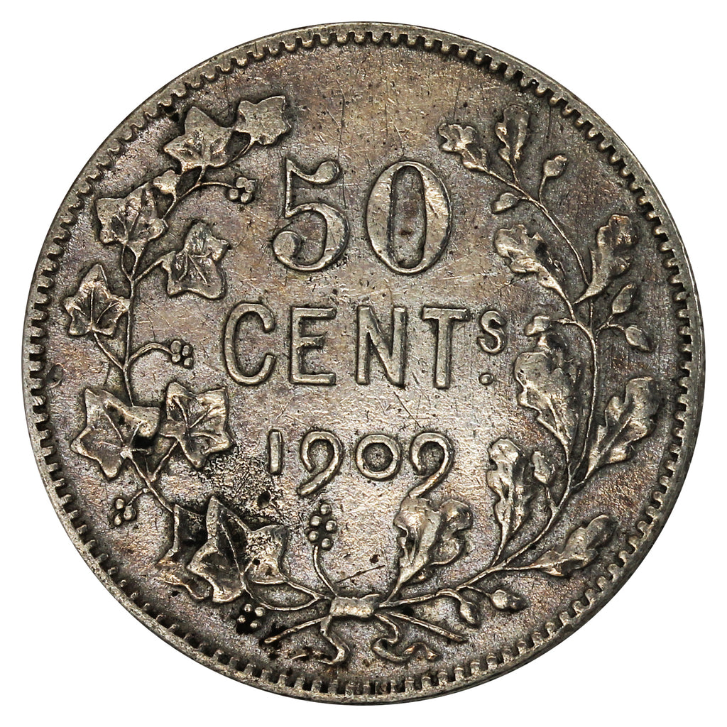 Belgium 1909 50 Centimes Extra Fine (EF40)