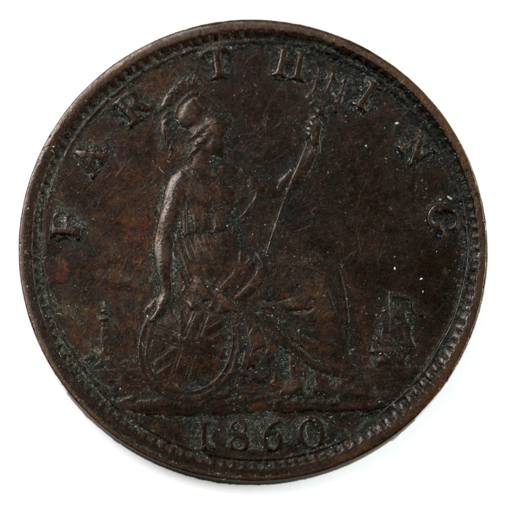 Great Britain 1860 Farthing Extra Fine (EF40) $