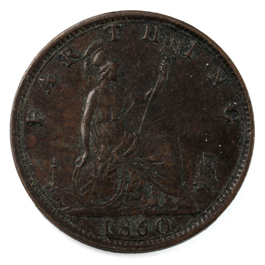 Great Britain 1860 Farthing Extra Fine (EF40) $