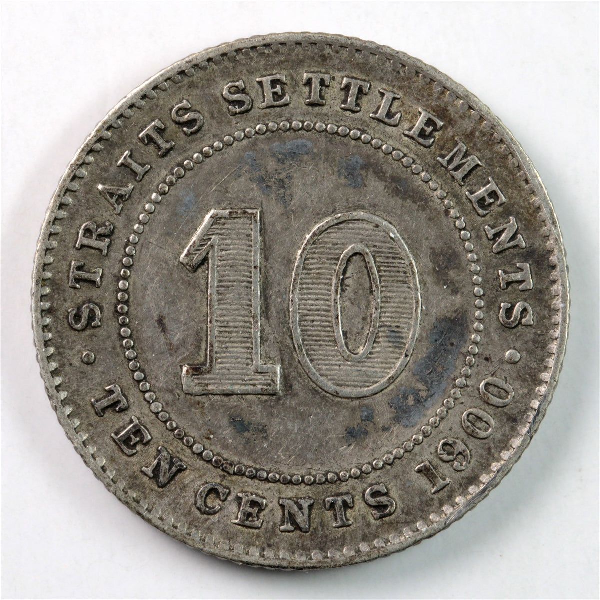Straits Settlements 1900 10 Cents VF-EF (VF30) $