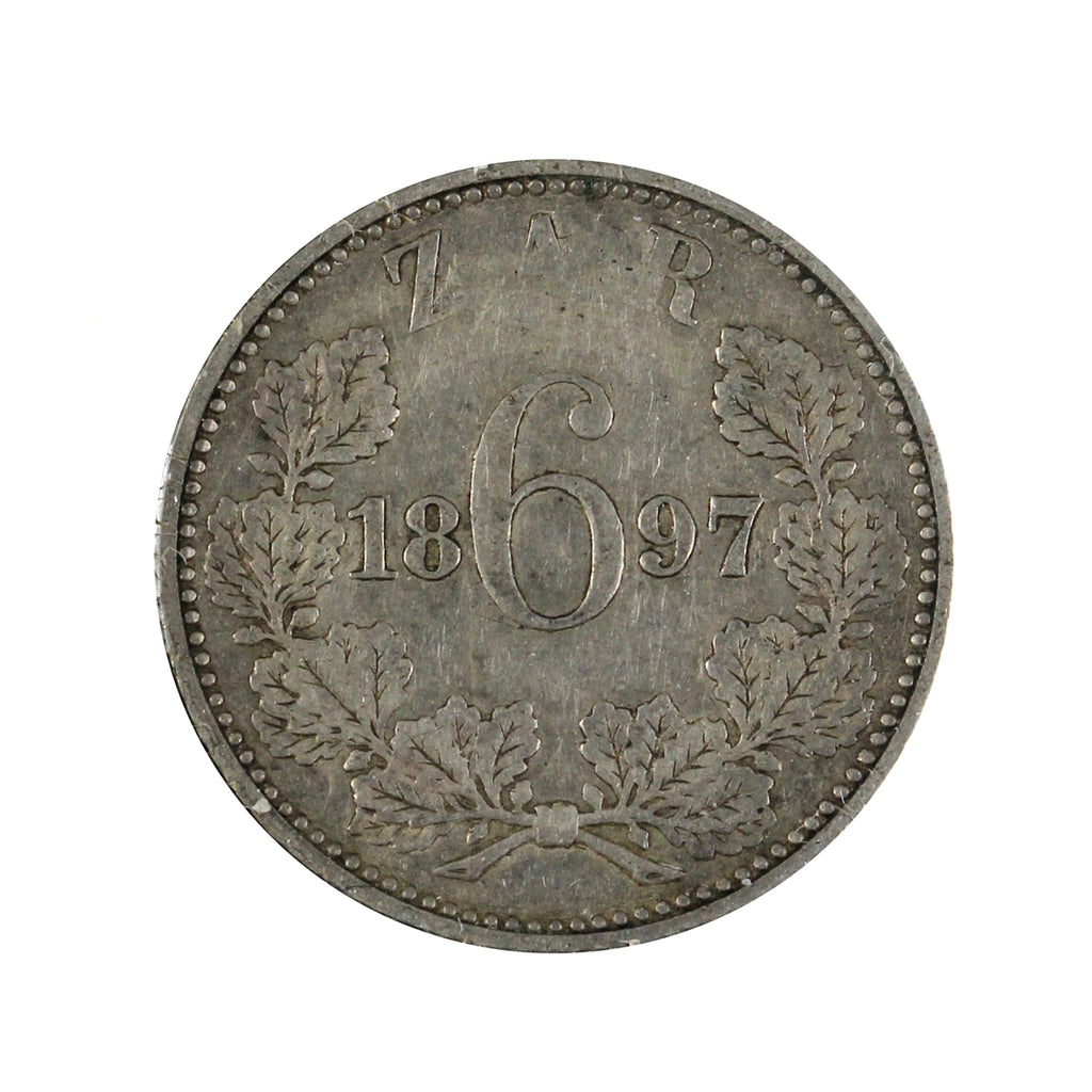 South Africa 1897 6 Pence Extra Fine (EF-40)