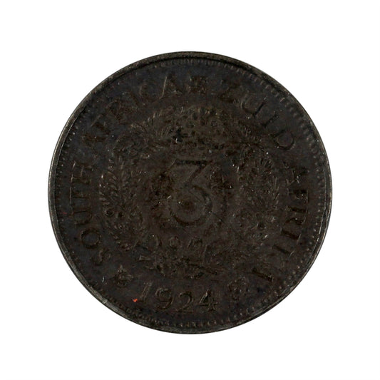 South Africa 1924 3 Pence VF-EF (VF-30)