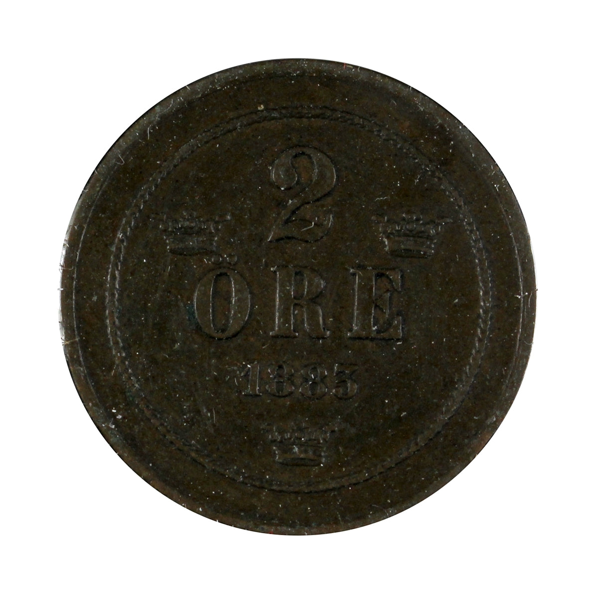 Sweden 1883 2 Ore Extra Fine (EF40)