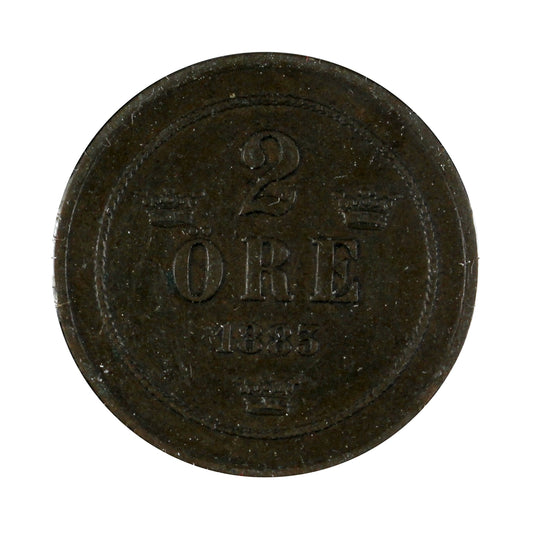 Sweden 1883 2 Ore Extra Fine (EF40)