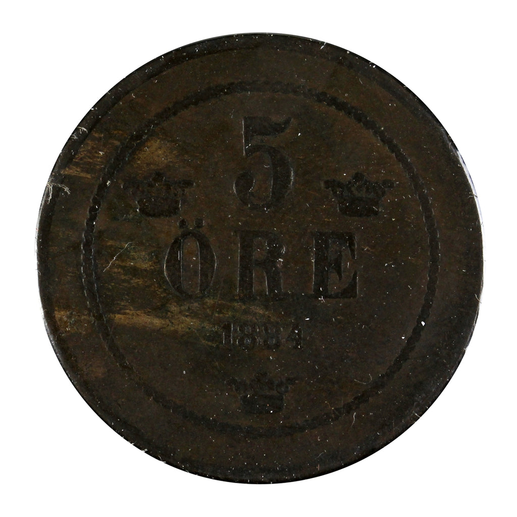Sweden 1884 5 Ore F-VF (F15)