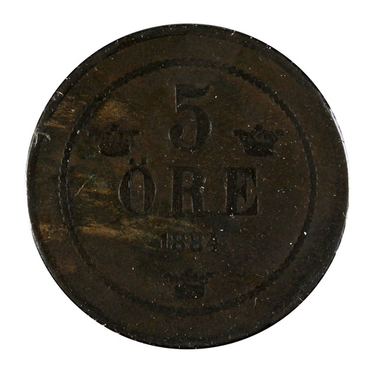 Sweden 1884 5 Ore F-VF (F15)