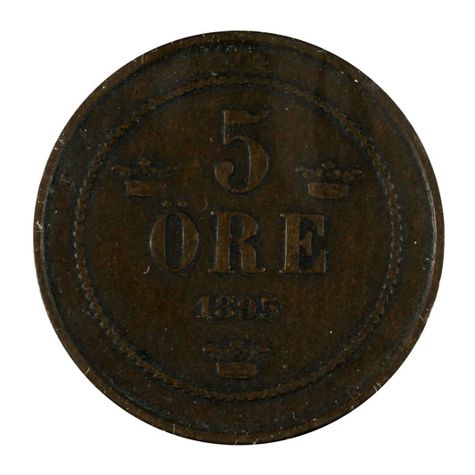 Sweden 1895 5 Ore VF-EF (VF30)