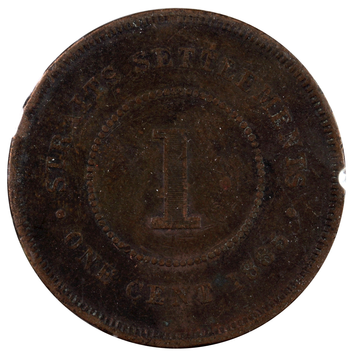 Straits Settlements 1885 Cent F-VF (F15)