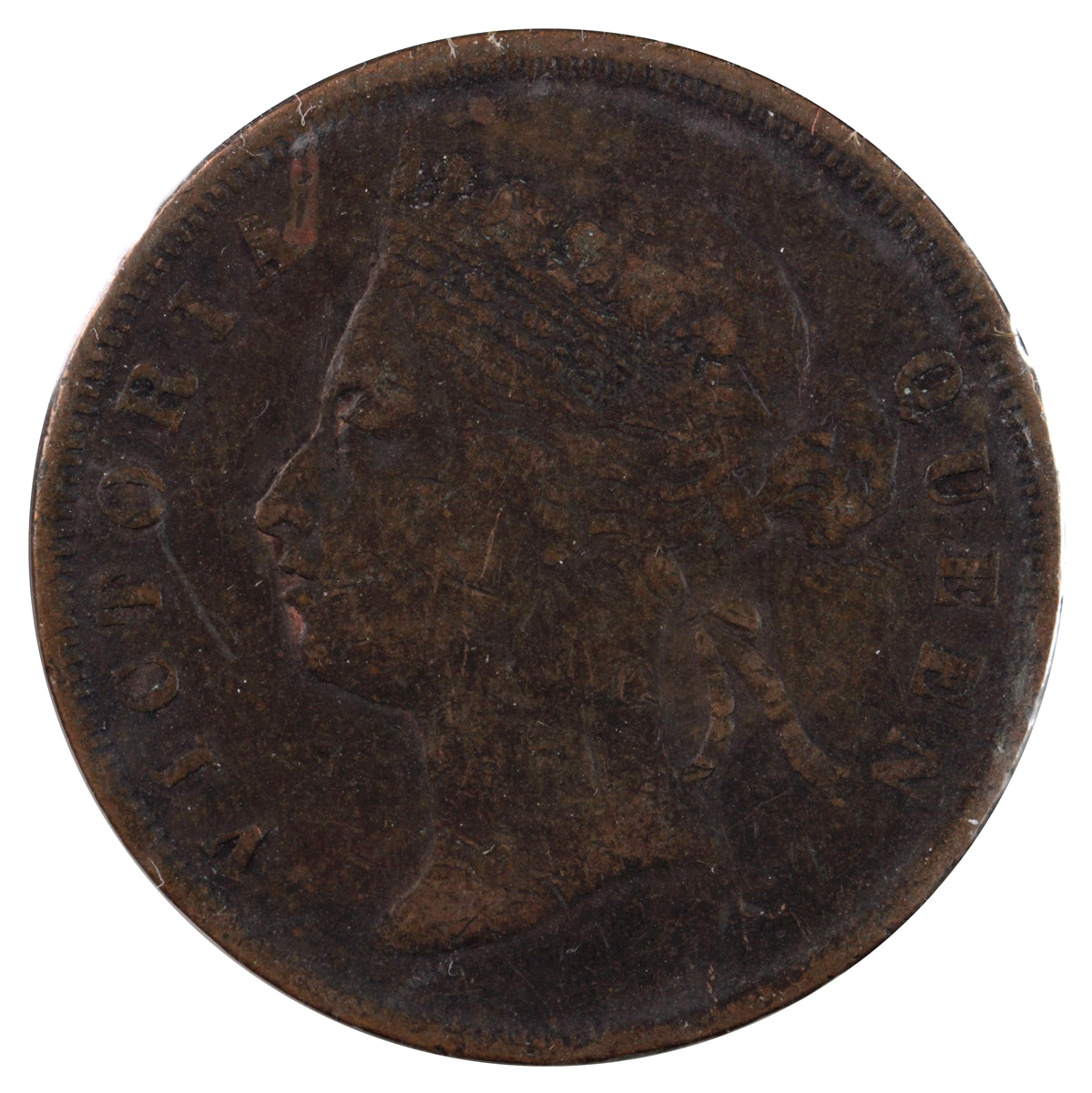 Straits Settlements 1885 Cent F-VF (F15)