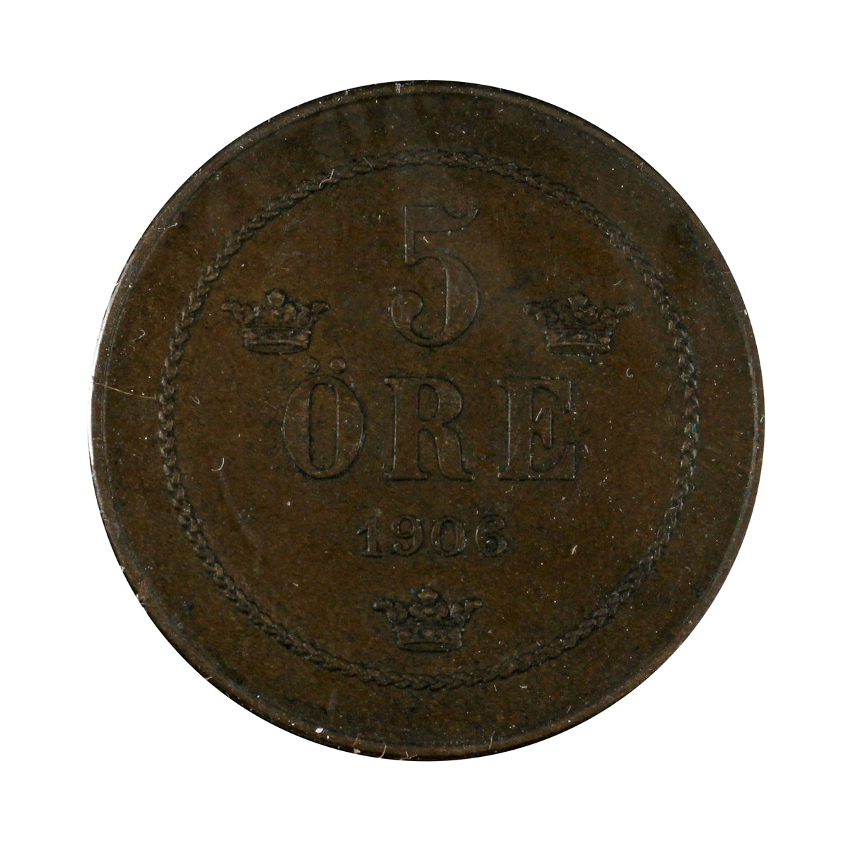 Sweden 1906 5 Ore Almost Uncirculated (AU50)