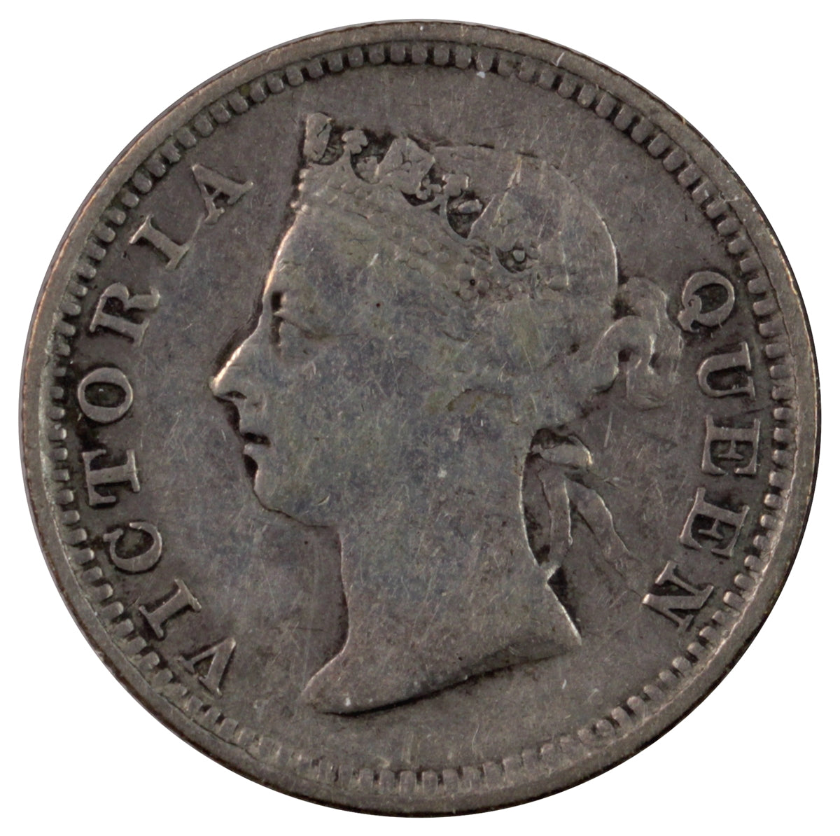 Straits Settlements 1888 5 Cents Very Fine (VF20)