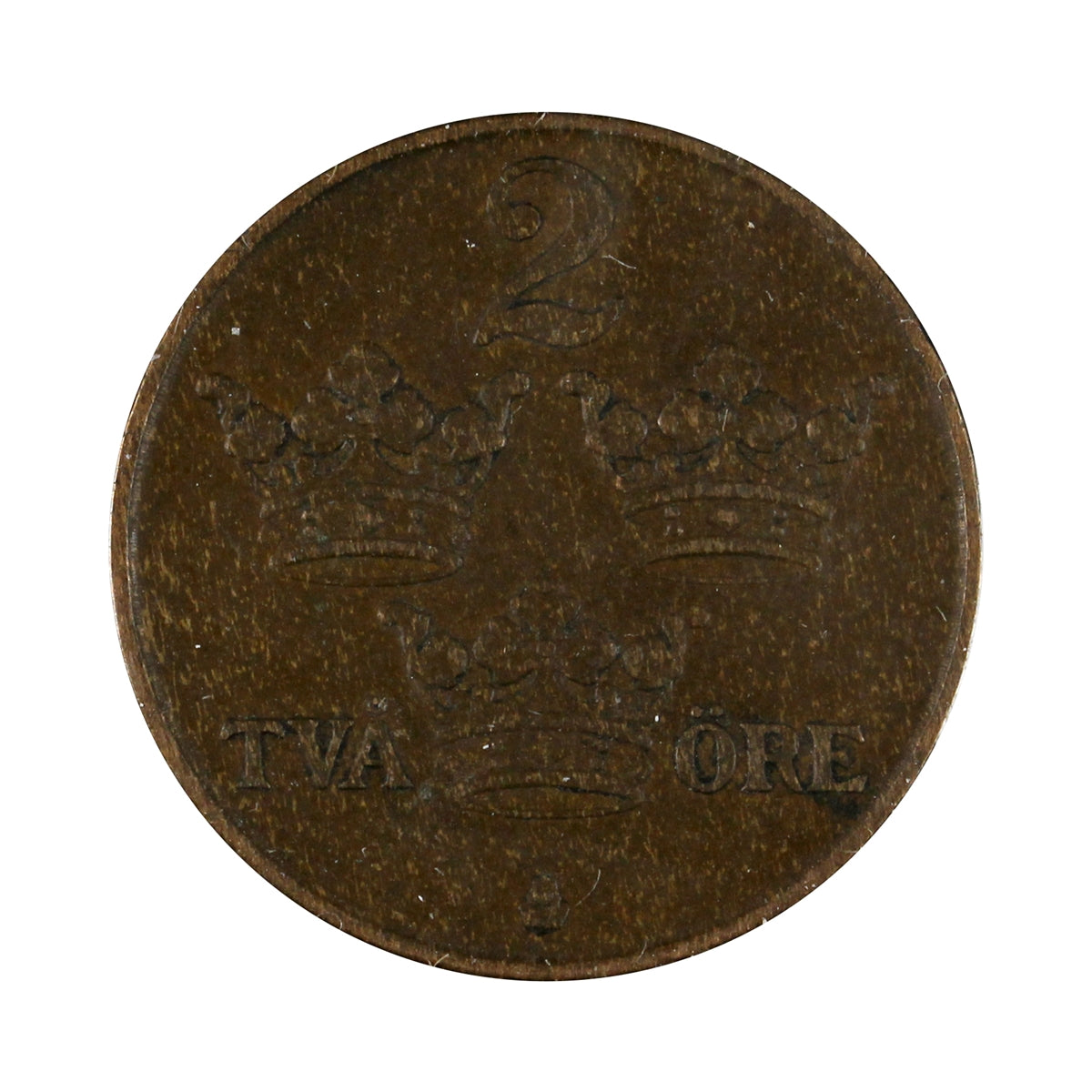 Sweden 1916 Long 6 2 Ore Almost Uncirculated (AU50)