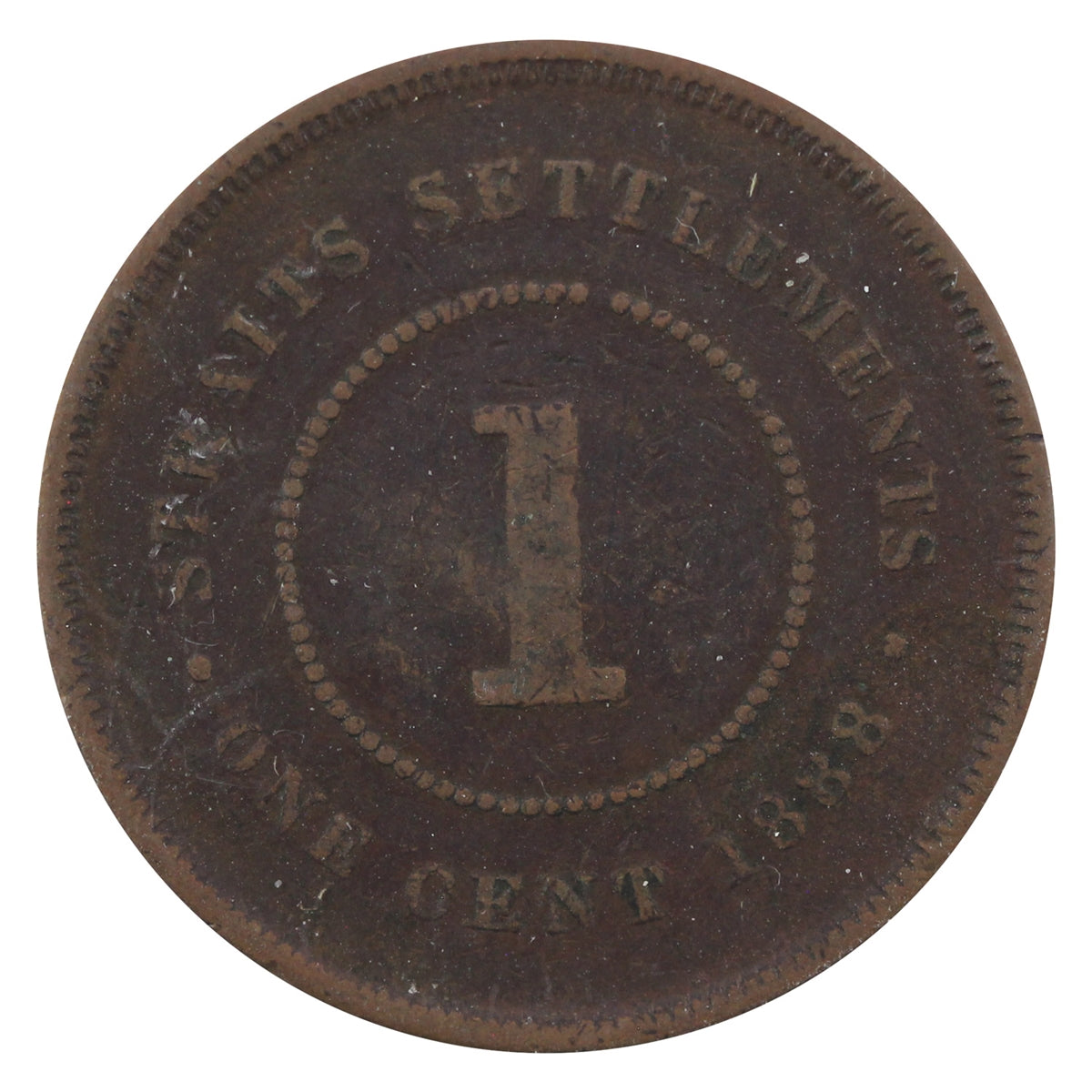 Straits Settlements 1888 Cent Very Fine (VF20)