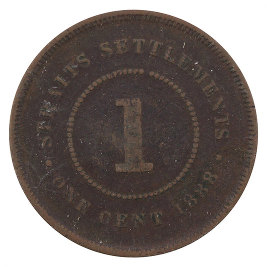 Straits Settlements 1888 Cent Very Fine (VF20)
