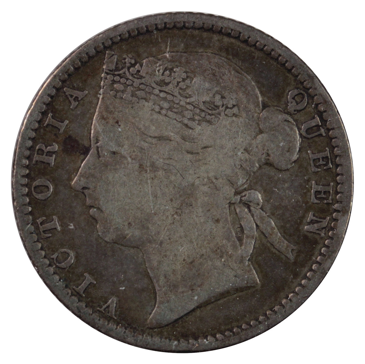 Straits Settlements 1891 10 Cents Fine (F12)