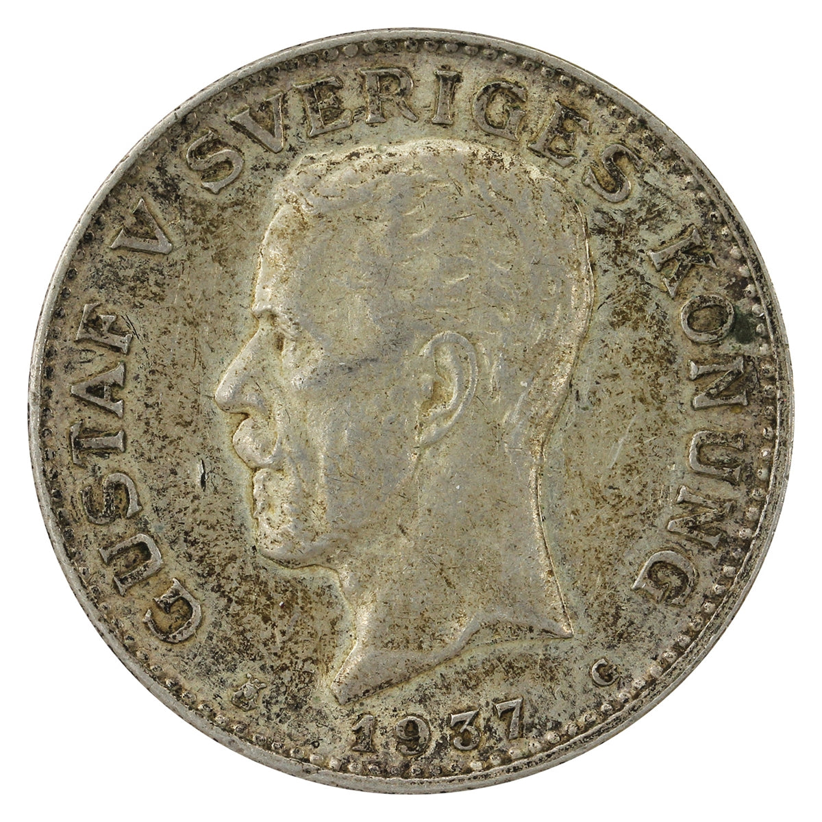 Sweden 1937G Krona Almost Uncirculated (AU50)