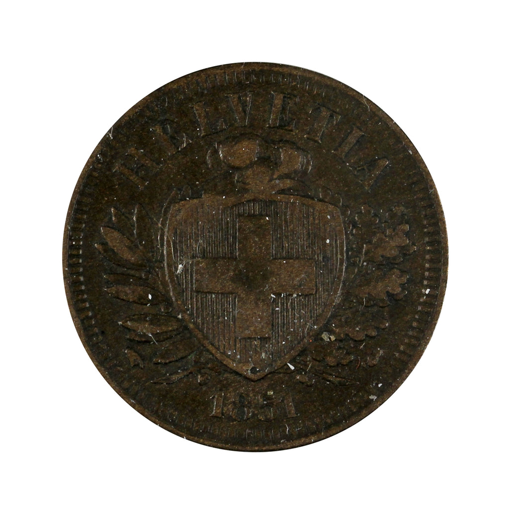 Switzerland 1851A 2 Rappen VF-EF (VF30)